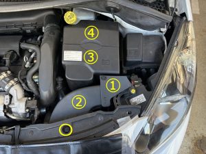 プジョー 207 バッテリー 交換 費用 値段 価格 位置 場所