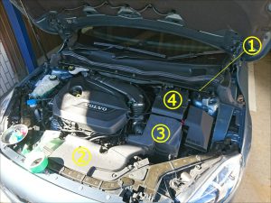 ボルボ V40 バッテリー交換